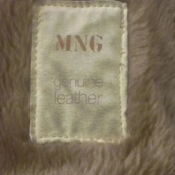 Mango Tan Leather Jacket with Fur Trim - Picture 8 of 8